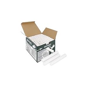 Westcott Craies 100 pièces blanches | Lot économique Craies pour tableau noir de 1,2 cm de diamètre en blanc opaque | peu poussiéreuses et faciles à effacer | craies de 8,5 cm de long | E-744986 00