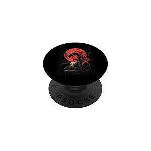 Cr&acirc;ne de Dragon Goth Lune Noir Gothique Femmes Cr&acirc;ne Dragon PopSockets PopGrip Adh&eacute;sif
