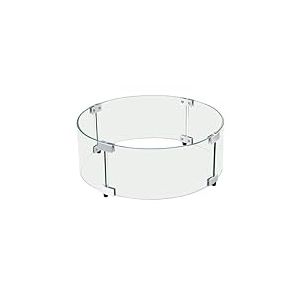 VEVOR Pare-Vent pour Foyer, 435x170 mm Pare-Vent en Verre Trempé pour Brasero Écran de Protection Rond Pare-Flamme Transparent Coupe-Vent Stable Épaisseur 6 mm pour Propane, Gaz, Extérieur, Terrasse