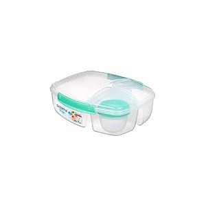 Sistema To Go boîte à repas Triple Split avec pot pour yaourt | Récipient hermétique et empilable de 2 litres pour la conservation des aliments | Sans BPA | Menthe glaciale