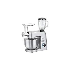 Profi Cook PC-KM 1189 - Robot patissier Multifonctions - 3 en 1 - Pétrir - Hacher - Blender - 1500 Watts - Couleur Argenté