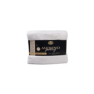 Gözze - Couverture douillette, Merino Feeling, Réversible, Haute densité 600 g/m, 220 x 240 cm - Argenté