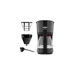 Solac Coffe4You - Cafetière filtre 750W, 1,25l, jusqu'à 12 tasses, verseuse en verre, anti-goutte automatique, plaque chauffante pour garder le café chaud, facile à utiliser, filtre permanent-lavable