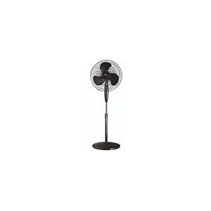 Rotel 1759250 Ventilateur sur pied, oscillant, ventilateur silencieux, Plastique, Métal, Noir, 45 x 130 x 30 cm