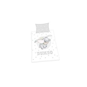 Herding Dumbo Parure de Lit, Cotton, Blanc/Gris, 65 x 100 cm/ 160 x 210 cm