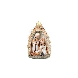 DRW Myterio - Naissance - Portail de cr&egrave;che en r&eacute;sine Blanche et Beige 5 x 17 x 10 cm