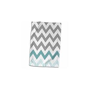 3dRose Chevron avec Menthe Turquoise Zig Zag Accent Gris Zigzag Motif Serviette, Multicolore, 15 x 55,9 cm