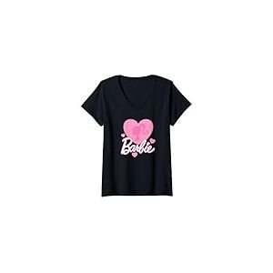 Femme Barbie - Love Hearts T-Shirt avec Col en V