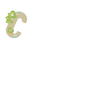 Sevi 83003 C-Chameleon, Porte Chameleon, ABC Wooden, Jouet éducatif pour Enfants à partir de 3 Ans Lettres Animaux Assorties, Rose/Vert, Petit