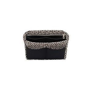 LEXSION Speedy Neverful PM MM 8021 Organisateur de sac &agrave; main en feutre avec fermeture &eacute;clair pour sac &agrave; bandouli&egrave;re Speedy Neverful PM MM 8021 Noir L&eacute;opard XL