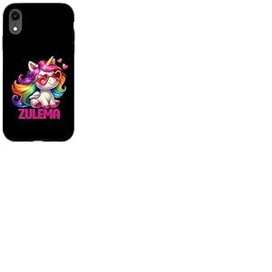 Zulema - Nom personnalis&eacute; - Licorne color&eacute;e - pour Femmes et Filles Coque pour iPhone XR