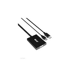 Club 3D CAC-1010 Adaptateur Actif DisplayPort vers DVI Dual-Link DVI-D pour Votre Moniteur/&eacute;cran &ndash; Aliment&eacute; par USB A &ndash; R&eacute;solution 2560 x 1600 HDCP Prise en Charge Non Compatible avec Les moniteurs