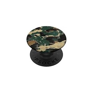 Style camouflage militaire, motif camouflage vert et noir PopSockets PopGrip Adhésif