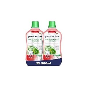 Parodontax Bain de Bouche Menthe Herbale, pour les Dents Sensibles, Élimine la Plaque Dentaire, sans Alcool, 2 x 500 ml