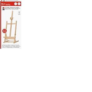 Marabu 1625000000104 Chevalet de Table en Bois avec Support en Haut et en Bas, pour Poser des ch&acirc;ssis, des Photos et des Cartes, en Bois de h&ecirc;tre, Hauteur maximale de l'image 57 cm, Hauteur Totale :