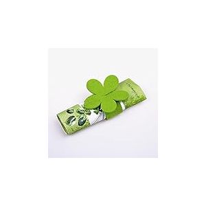 Deko und Band Rond de Serviette en Feutre – Fleur – Vert – Lot de 12–56003 60