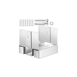 VEVOR Support de Poteau Bois, Lot de 10, Base de Poteau, Taille Interne 89,6x90,5 mm, Acier au Carbone, Ancrage de Poteaux au Béton pour Balustrades de Porche, Pergolas, Supports de Colonnes, Patios