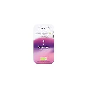 terre d'Oc - Thé Vert Ayurvédique Bio - Chakra Couronne - Thé Vert et Epices - Boite en métal Format Nomade - 8 Sachets de 2g