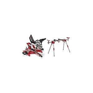 Einhell Scie à onglet radiale TC-SM 2131/1 (max. 1 800 W, 4 900 tour/min, système de glissière intégré, avec lame aux carbures de tungstène et laser) VERSION KIT avec Piètement Stationnaire MSS 1610