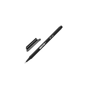Kores - K-Liner : Feutres Fins Noirs, Stylos à Pointe Fine de 0,4 mm pour l'Écriture, les Esquisses et le Dessin, Pointe Gainée de Métal, Forme Triangulaire Ergonomique, Paquet de 12