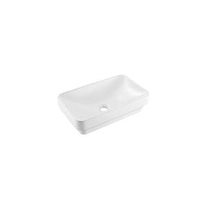 VEVOR Lavabo de salle de bain semi-encastr&eacute;, vasque rectangulaire en c&eacute;ramique blanche de 490 x 305 mm avec trou de vidange de 4,5 cm, &eacute;vier moderne &agrave; encastrer, pour petit espace, maison et h&ocirc;tel
