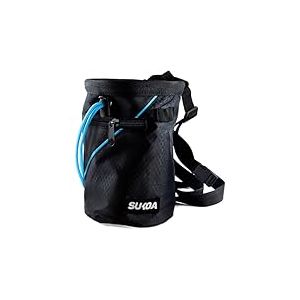 Sukoa Sac à Craie pour Escalade, Sac à Craie avec Ceinture à Clip Rapide et 2 Grandes Poches à Fermeture éclair, équipement d'escalade (Bleu)
