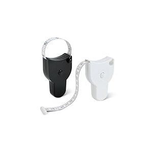 2 Pièces Metre Ruban Couture 1,5 m/60 inch, Ruban Mesure Corps Double Face pour Mesures Corporelles, Rétractable Metre Couture pour Mesurer la Longueur, Poitrine, Taille, Noir + Blanc