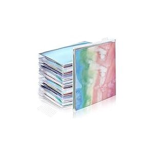 Lot de 40 organiseurs de rangement en plastique transparent pour scrapbooking - 30,5 x 30,5 cm - Avec onglets personnalisables pour ranger du papier, des photos, du papier vinyle et du scrapbooking