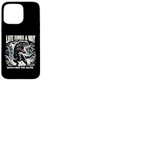 Life Finds A Way Death Finds You Faster Jeu de mots dinosaure T Rex Coque pour iPhone 15 Pro Max
