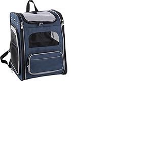 Sac &agrave; Dos Chat &ndash; Chien &ndash; Flamingo Manfred Bleu &ndash; 31&times;33&times;43 cm &ndash; Polyester + Mousse &ndash; Ouvertures Haut & c&ocirc;t&eacute; &ndash; 4 Poches &ndash; &ndash; Sangle s&eacute;curit&eacute; &ndash; Bretelles/Ceinture &ndash; Flap Enroulable &ndash; Pieds