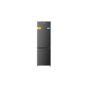 Cecotec Réfrigérateur combiné Bolero CoolMarket Combi 250 Dark E. 250L, Total No-Frost, classe D, Multi Airflow, congélation rapide, porte réversible, alarme de porte.