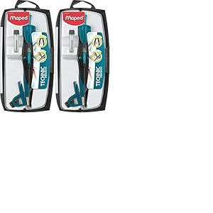 MAPED Coffret compas Precision System 165 mm Diam Max 30 cm Coloris Aléatoire (Lot de 2)