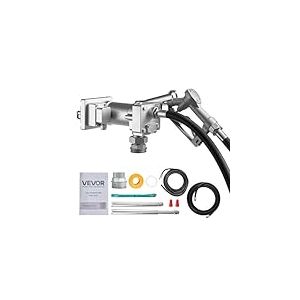 VEVOR Pompe Transfert Carburant 57 L/min Pompe Transfert Gasoil en Fonte 12 V CC 1/3 HP avec Pistolet d'Arr&ecirc;t Manuel, Tuyau de Refoulement, Protection contre Surchauffe, pour Essence Diesel K&eacute;ros&egrave;ne