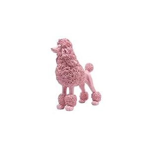 Lukitas Standing Pink Poodle Sculpture Decor, Decorative Dog Statue, Animal Ornament for Garden Home, Resin 10''