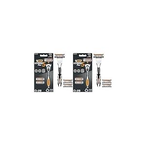BIC Hybrid 5 Flex - Rasoir Rechargeable pour Homme, 5 Lames avec Bande Lubrifiante pour un Rasage Pr&eacute;cis - Bo&icirc;te de 1 Manche + 2 Recharges (Lot de 2)