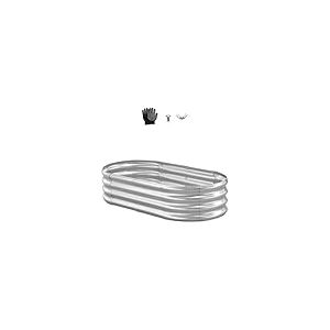 VEVOR Potager Sur&eacute;lev&eacute; M&eacute;tal 120x60x29 cm Carr&eacute; Potager Sur&eacute;lev&eacute; Galvanis&eacute; Lit de Jardin Ovale Bac de Jardinage Fond Ouvert pour Culture de L&eacute;gumes Fleurs Herbes Aromatiques Plantes Grasses, Argent&eacute;