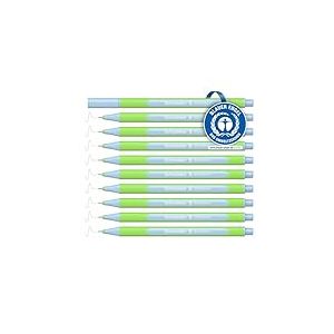 Schneider Line-Up Lot de 10 stylos à pointe fine pastel (pointe triangulaire 0,4 mm, boîtier en plastique biobasé) Bleu pastel