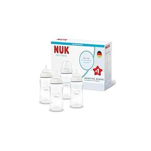 NUK First Choice Biberons | 0+ mois | 240 ml | Biberon anti-colique | Verre | Indicateur de contr&ocirc;le de la temp&eacute;rature | Lot de 4