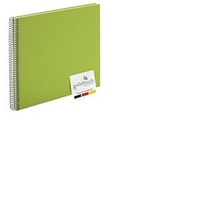 goldbuch Bella Vista 25362 Album Photo à Spirales 35 x 30 cm avec 40 Pages Blanches Album Photo en Lin pour Photos et Photos à Coller Vert
