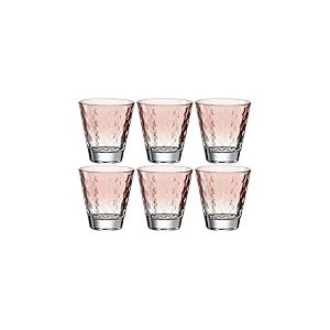 Leonardo Optic 025896 Lot de 6 verres &agrave; eau, lavables au lave-vaisselle, en verre color&eacute;, orange, 215 ml