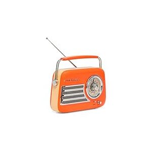 Madison - FREESOUND-VR40OR - Radio Vintage 30W sur Batterie Longue autonomie - Bluetooth, USB & FM - Orange - Vintage, Nostalgie, rétro