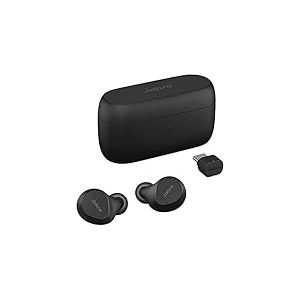 Jabra Evolve2 - &Eacute;couteurs Bluetooth sans Fil True Wireless avec ANC, MultiSensor Voice et Chargeur &agrave; Induction sans Fil - Certifi&eacute;s pour Les applis de r&eacute;union virtuelle - Noir