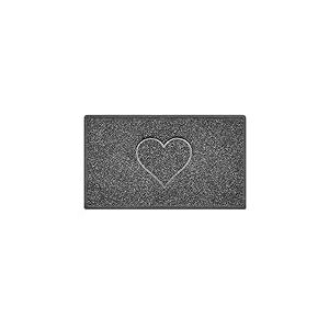 Nicoman Paillasson Lavable en Forme de cœur en Relief avec Dos en Caoutchouc étanche Gris foncé Taille M 75 x 44 cm