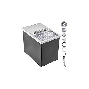 VEVOR Bac &agrave; Glace Encastrable 26,7 L 456x304x371 mm Bo&icirc;te Isotherme pour Glace avec Couvercle en Inox Alimentaire Conservateur &agrave; Gla&ccedil;ons pour Boissons Bi&egrave;res Fra&icirc;ches Cuisine Ext&eacute;rieure Bar Domicile