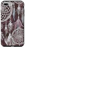 Dreamcatcher Boho Magic Plume Fonc&eacute;e Witchy Brown Dreams Coque pour iPhone 7 Plus/8 Plus