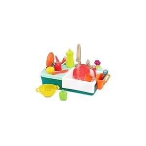 B. toys - Evier Splash-n-Scrub - Jeu d'évier - Évier de Cuisine en Forme de Jouet - Robinet et Eau Courante, Vaisselle, Nourriture pour Le Jeu - 3 Ans et +