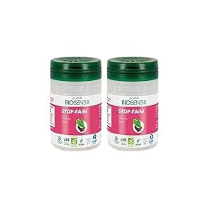Biosens - Gélule végétale Stop faim - Caroube et Nopal - Certifié Bio AB Vegan - Fabriqué en France - Actifs 100% Végétaux - Programme de 15 jours - 45 gélules (Lot de 2)