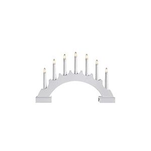WeRChristmas Décoration en Bois avec 7 Bougies LED Multicolore 41 cm