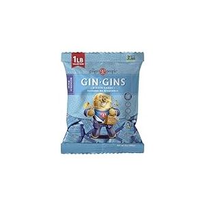 GIN GINS – Bonbons au gingembre extra-forts – Élaboré avec du vrai gingembre – Emballés individuellement – The Ginger People – Sachet de 453 g