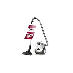 Bomann BS9019CB - Aspirateur avec Sac - 700 Watts - Tube télescopique en Acier Inoxydable - Micro Filtre - Blanc/Gris